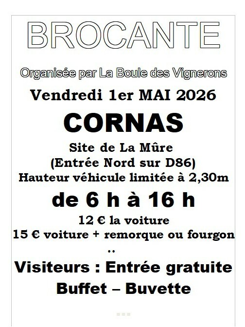 Brocante du Vendredi 1er Mai 2026