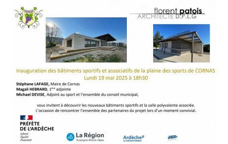 Inauguration des bâtiments sportifs et associatifs de la plaine de Cornas 