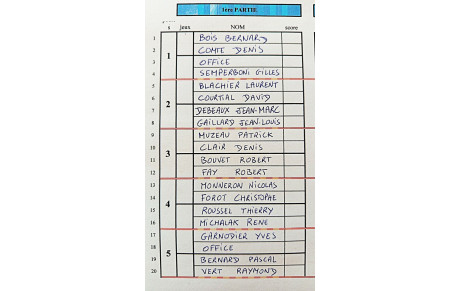 Tirages Eliminatoire Quadrette du secteur de Tournon 2026