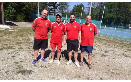 En route pour le championnat de l'Ardèche quadrettes M4 pour l'équipe de Christophe Forot